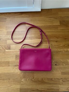 Celine Trio Small Pink Leather Crossbody Bag